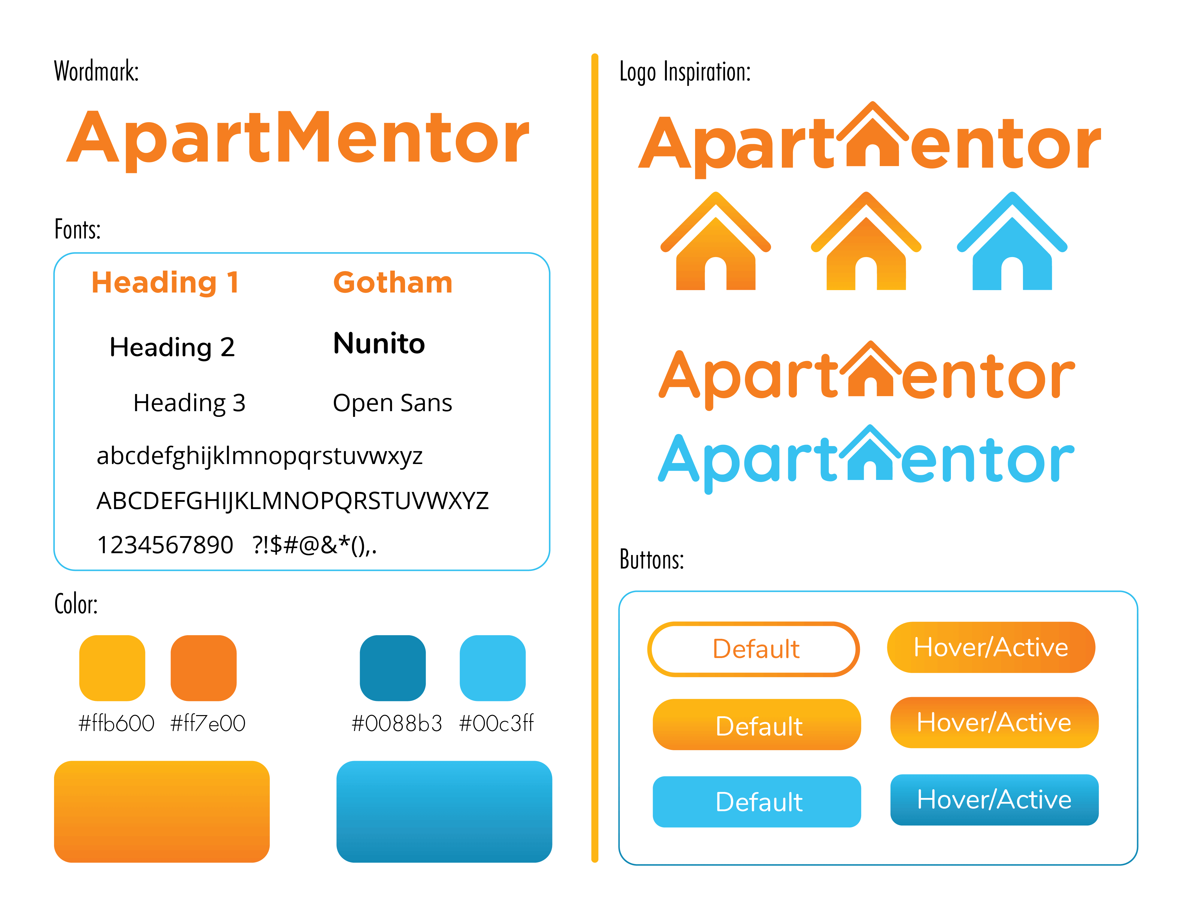 Style tile of Apartmentor's branding and visual identity